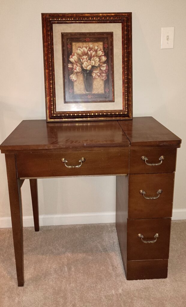 My original Singer cabinet from 1983